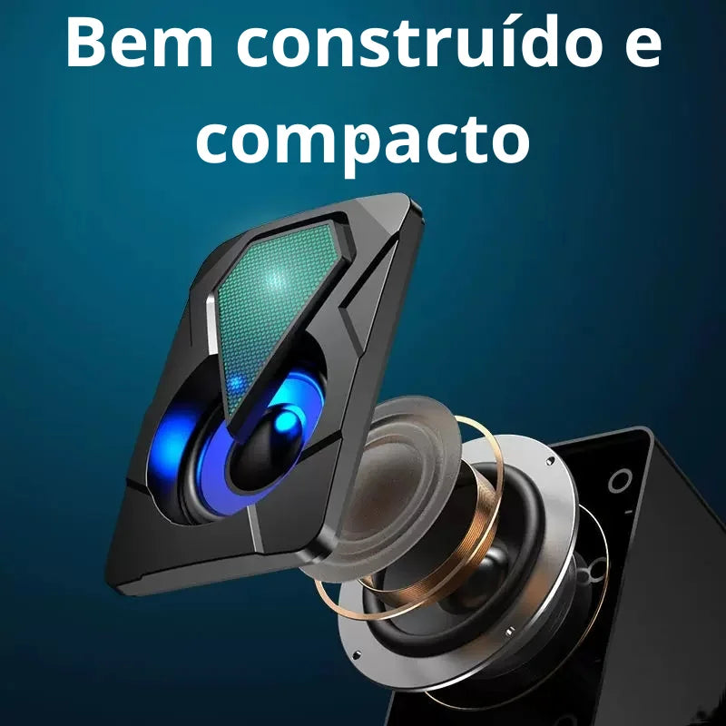 Caixa de Som Gamer RGB para PC e Notebook, Som Estéreo Potente, Entrada P2, Home Theater Multimídia Digital SKYTUR XDG-1005