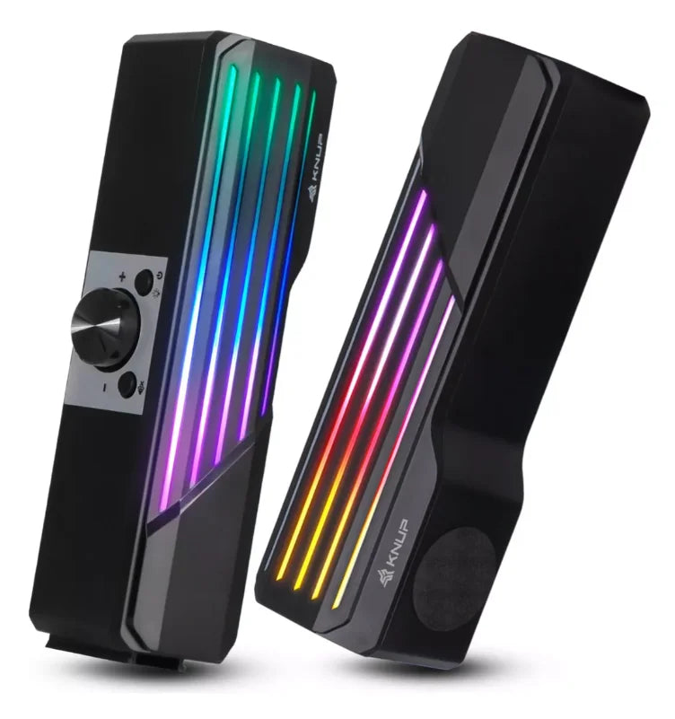 Caixa de Som Gamer - Alto-Falante Potente com LED RGB, Compatível com PC, Computador e TV, Conexão P2.