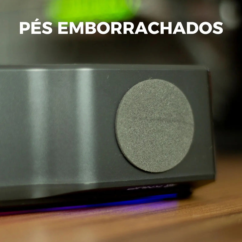 Caixa de Som Gamer - Alto-Falante Potente com LED RGB, Compatível com PC, Computador e TV, Conexão P2.