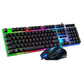 Teclado e mouse com fio G21B-RGB-BA Teclado e mouse mecânico para jogos Combo RGB LED com fio para computador laptop gamer