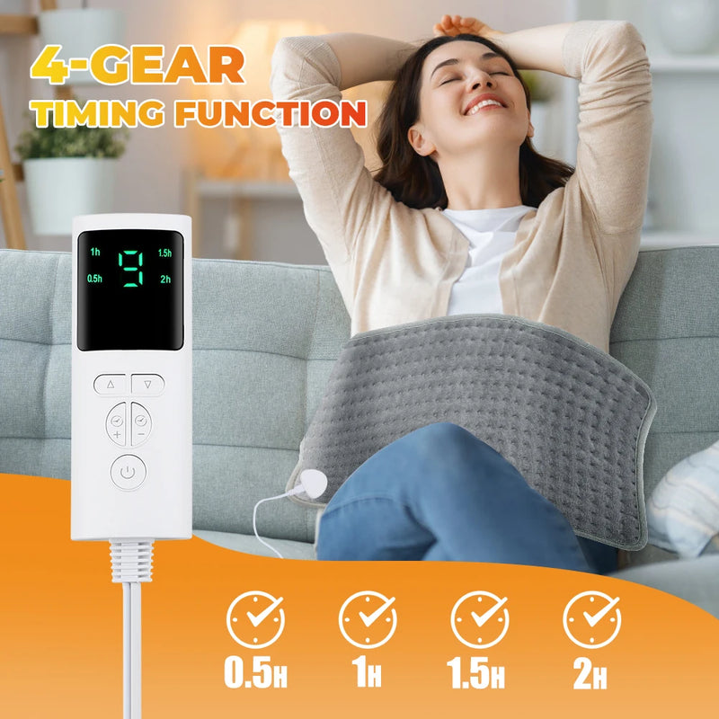 Almofada de Aquecimento Elétrica 30x59 cm à Prova d'Água – Alívio da Dor e Fisioterapia