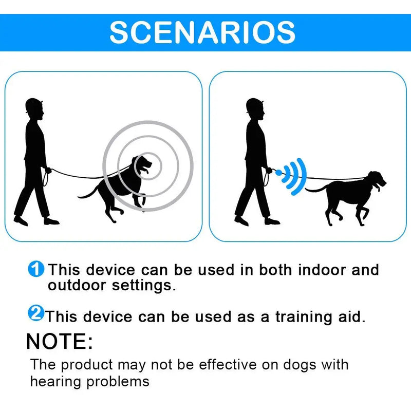 Dispositivo 3 em 1 para Repreensão de Cães | Treinamento Antilatido com Lanterna | Repelente para Cães ao Ar Livre
